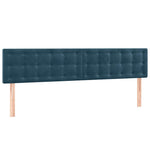Sötétkék bársony rugós ágy matraccal 200x200 cm 6