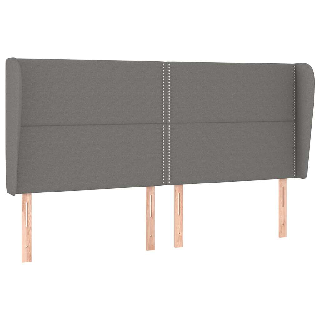 Sötétszürke szövet rugós ágy matraccal 200 x 200 cm 6