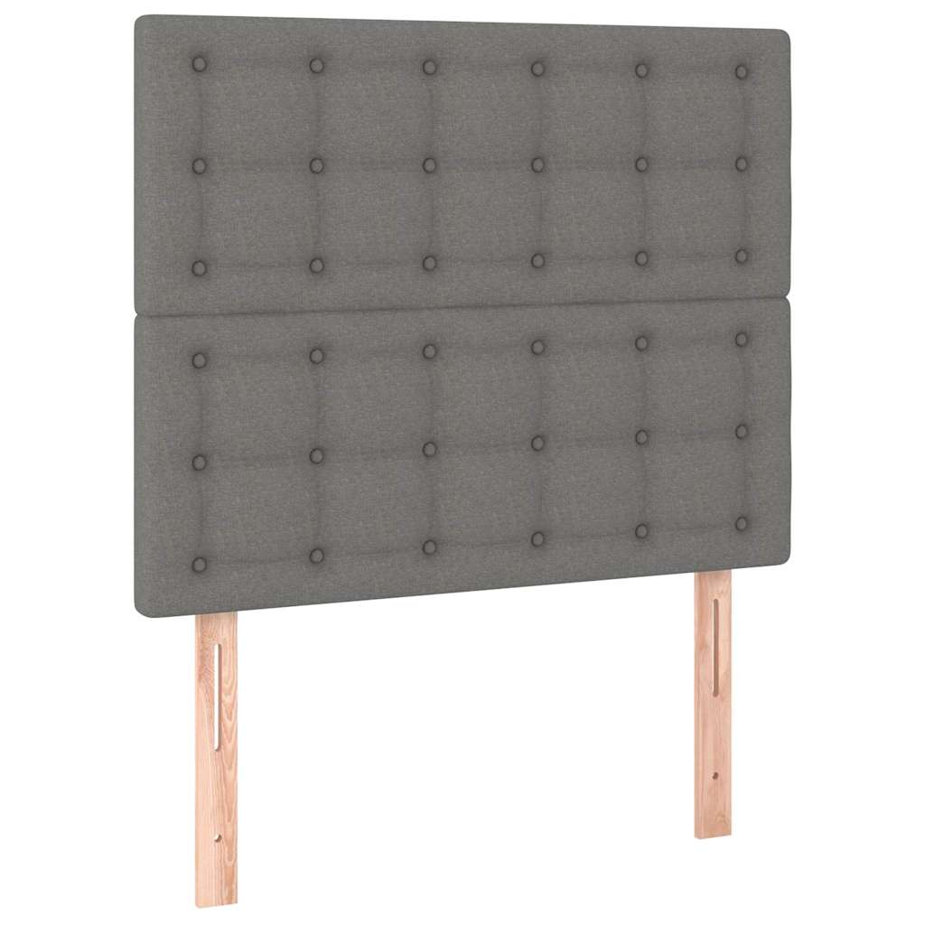 Sötétszürke szövet rugós ágy matraccal 100 x 200 cm 6