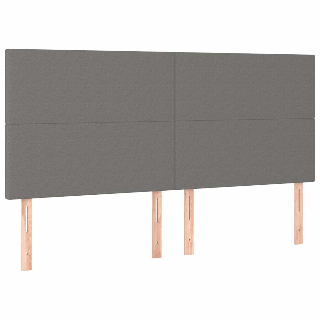 Sötétszürke szövet rugós ágy matraccal 180 x 200 cm 6