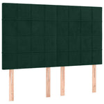 Sötétzöld bársony rugós ágy matraccal 140x190 cm 6