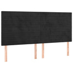 Fekete bársony rugós ágy matraccal 200x200 cm 6