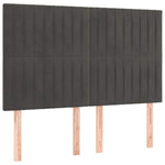 Sötétszürke bársony rugós ágy matraccal 140x190 cm 6