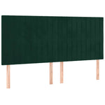 Sötétzöld bársony rugós ágy matraccal 200x200 cm 6