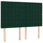 Sötétzöld bársony rugós ágy matraccal 140x190 cm 6