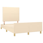 Krémszínű szövet ágykeret matrac nélkül 120x200 cm 4