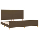 Sötétbarna szövet ágykeret matrac nélkül 200 x 200 cm 4