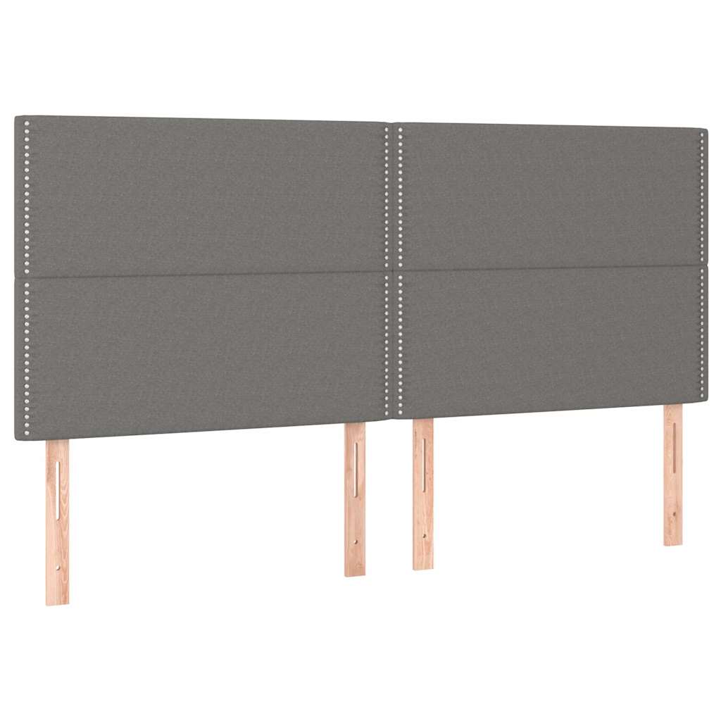 Sötétszürke szövet ágykeret matrac nélkül 180 x 200 cm 9