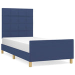 Ágykeret matrac nélkül 90x200 cm kék szövet 2