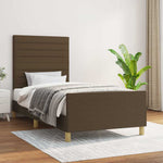 Sötétbarna szövet ágykeret matrac nélkül 100x200 cm