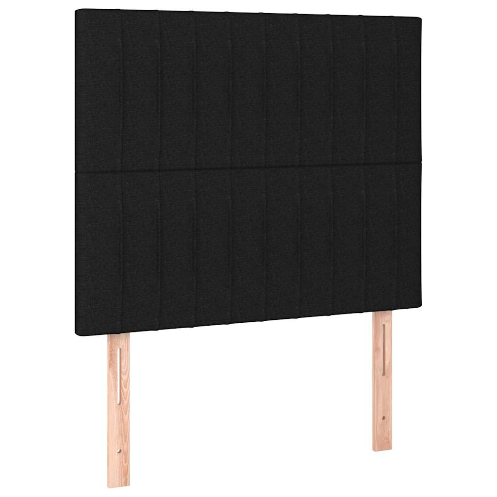 Fekete szövet ágykeret matrac nélkül 100x200 cm 8