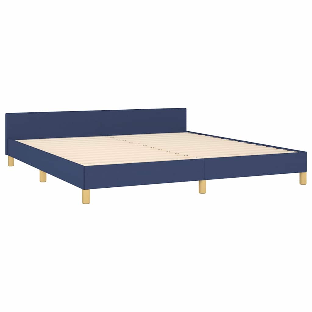 Kék szövet ágykeret matrac nélkül 180 x 200 cm 5