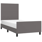 Szürke műbőr ágykeret fejtámlával 90x190 cm 3