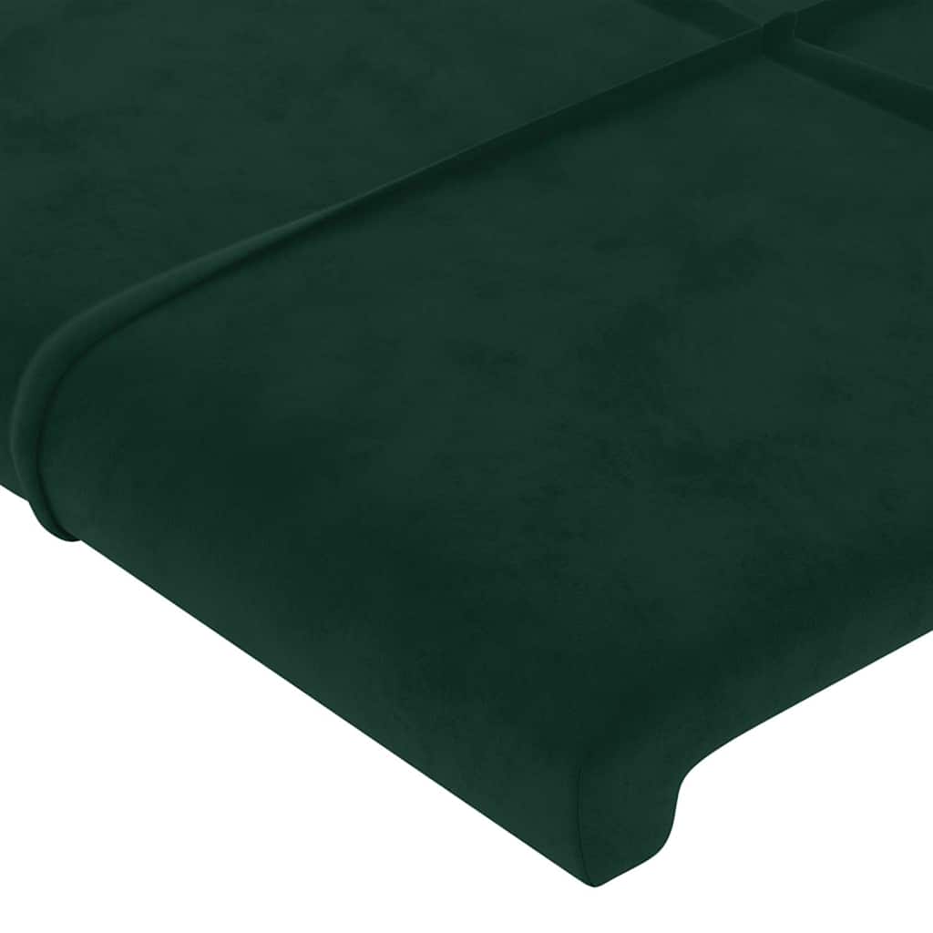 Sötétzöld bársony ágykeret matrac nélkül 200x200 cm 10