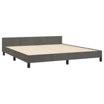 Sötétszürke bársony ágykeret fejtámlával 180 x 200 cm 5