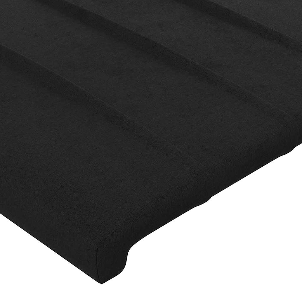 Fekete bársony ágykeret matrac nélkül 200 x 200 cm 10