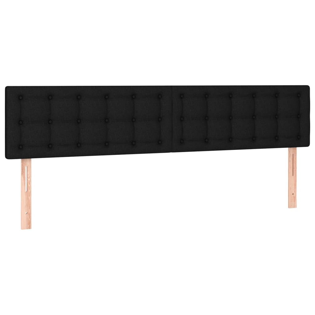 Fekete szövet rugós ágy matraccal 200 x 200 cm 6