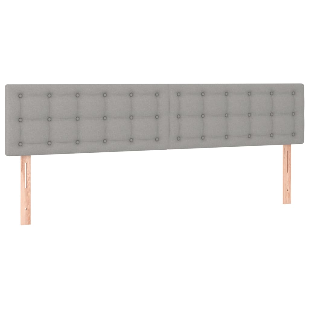 Világosszürke szövet rugós ágy matraccal 200 x 200 cm 6