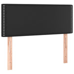 Fekete műbőr rugós ágy matraccal 90 x 200 cm 6