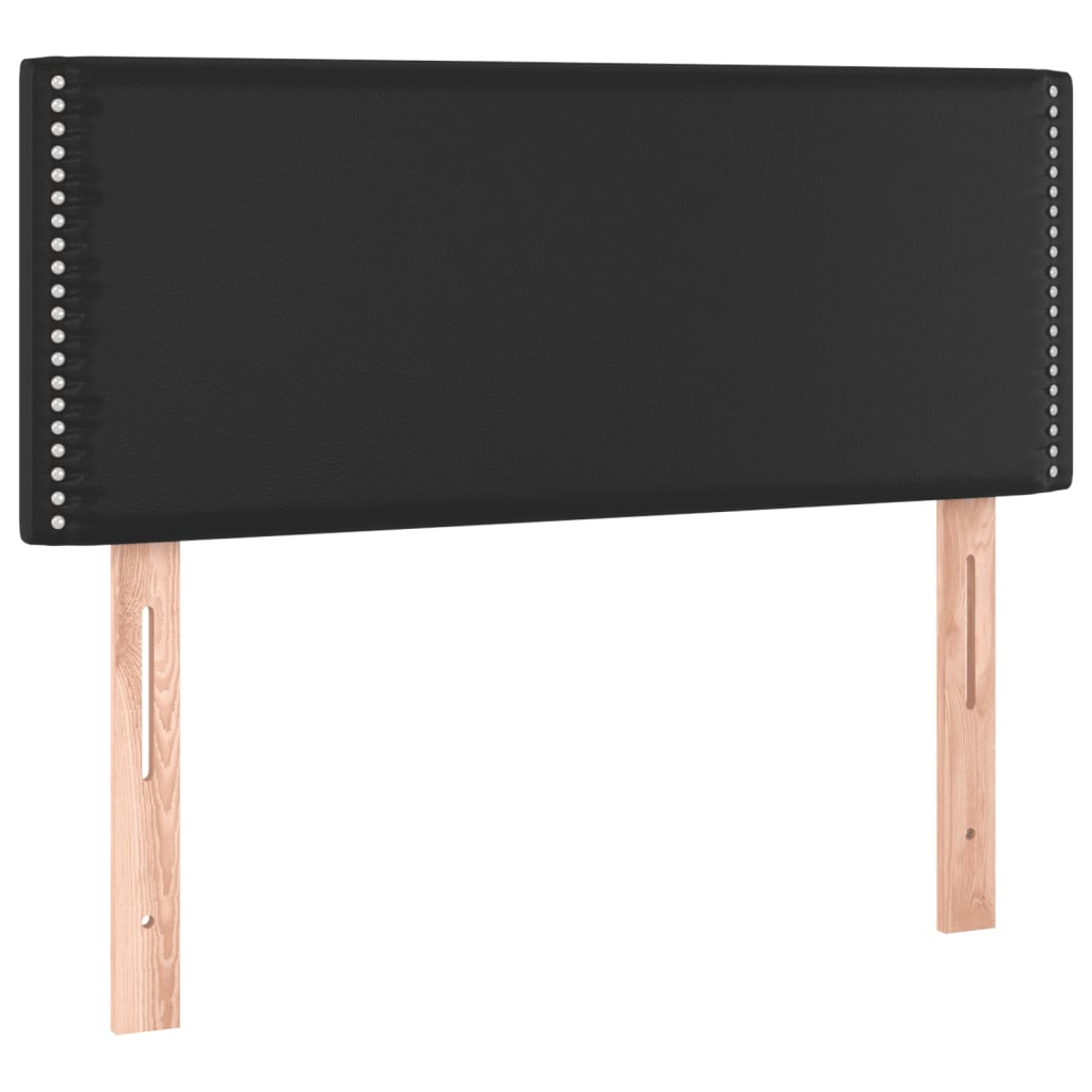 Fekete műbőr rugós ágy matraccal 100 x 200 cm 6