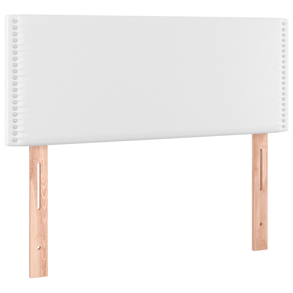 Fehér műbőr rugós ágy matraccal 100 x 200 cm 6