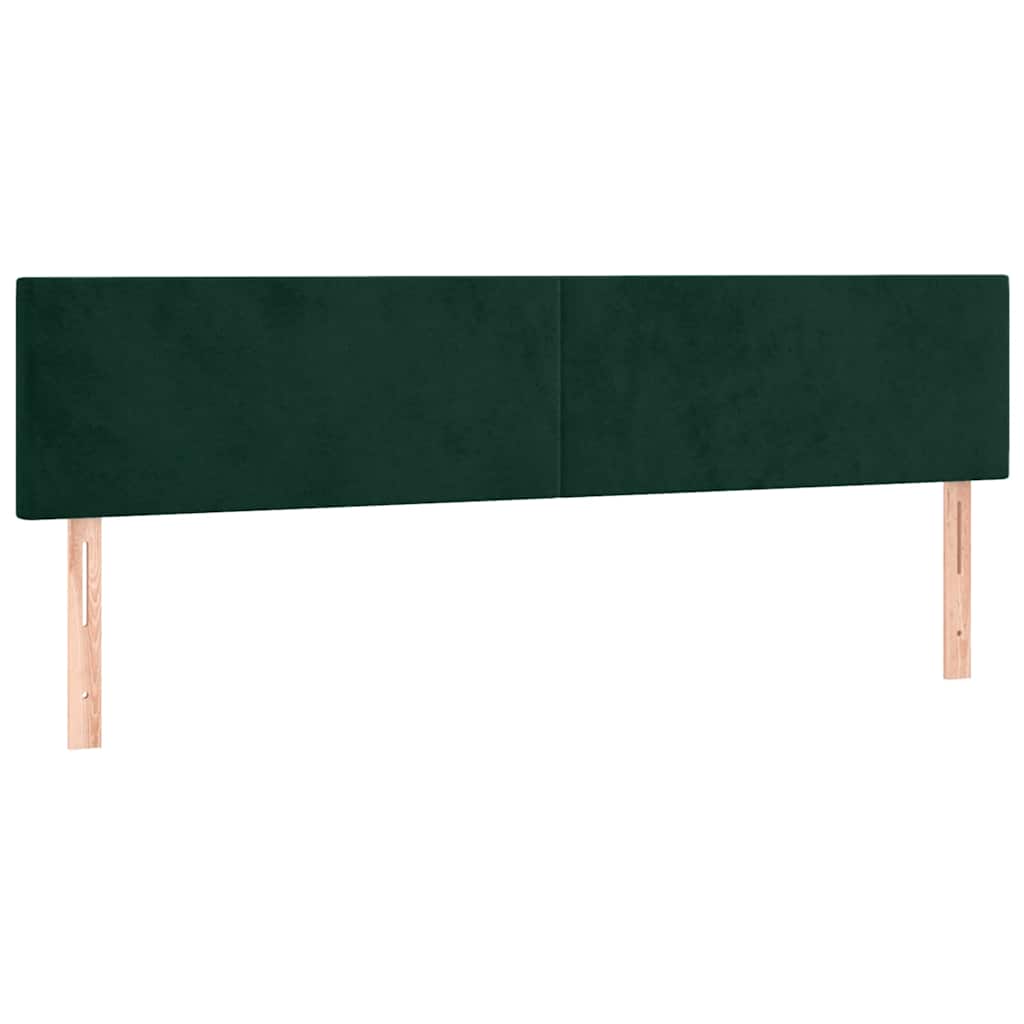 Sötétzöld bársony rugós ágy matraccal 200x200 cm 6