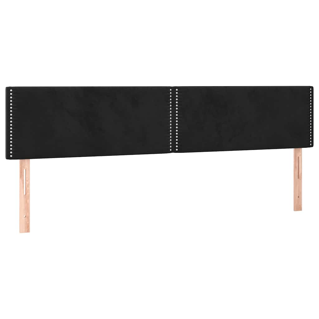 Fekete bársony rugós ágy matraccal 200x200 cm 6