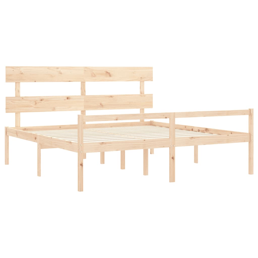 Tömör fa ágy időseknek fejtámlával 200x200 cm 5