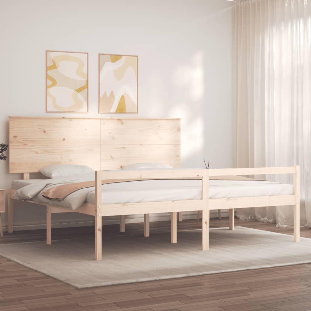 Tömör fa ágy időseknek fejtámlával 200x200 cm 3