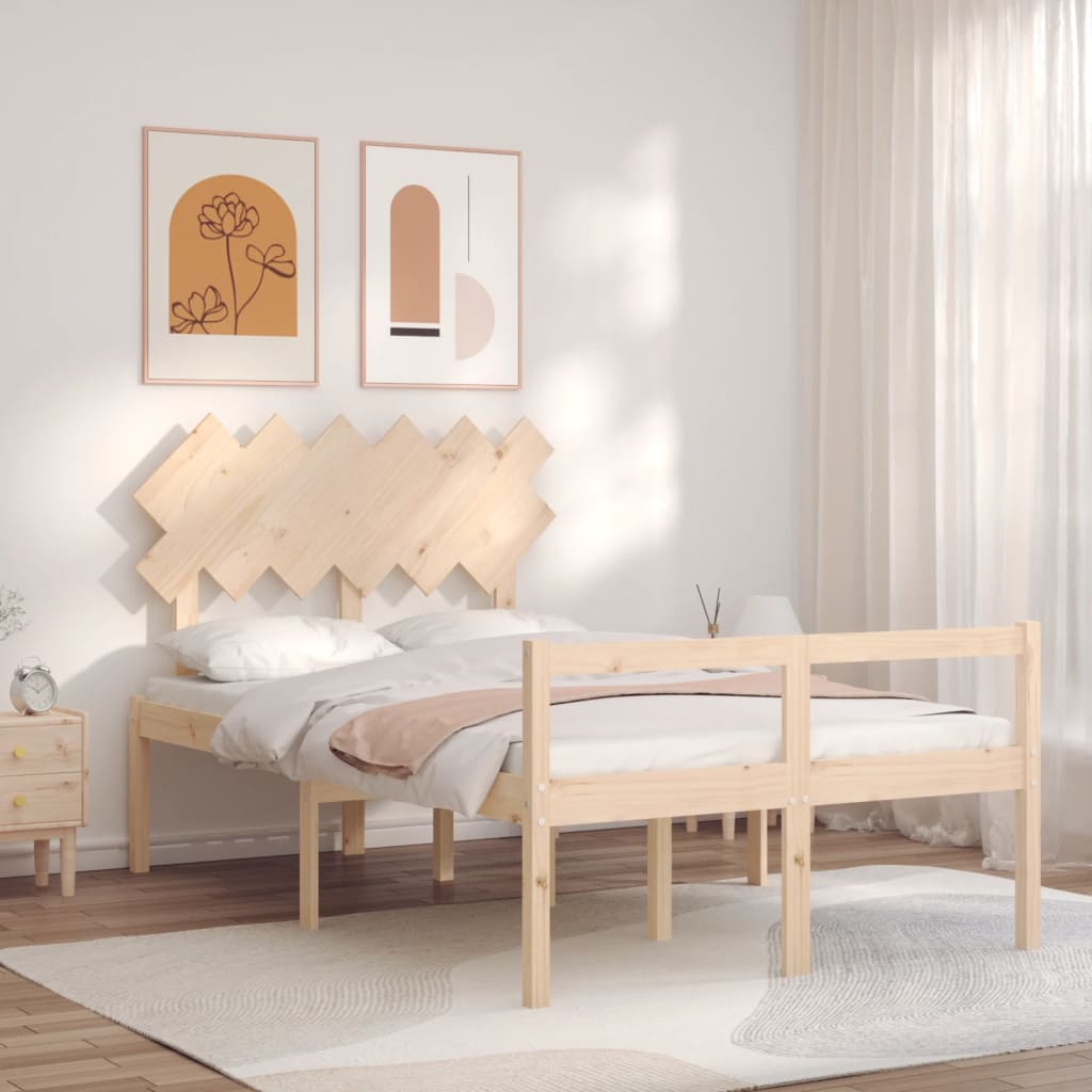 Tömör fa ágy időseknek fejtámlával 120x200 cm