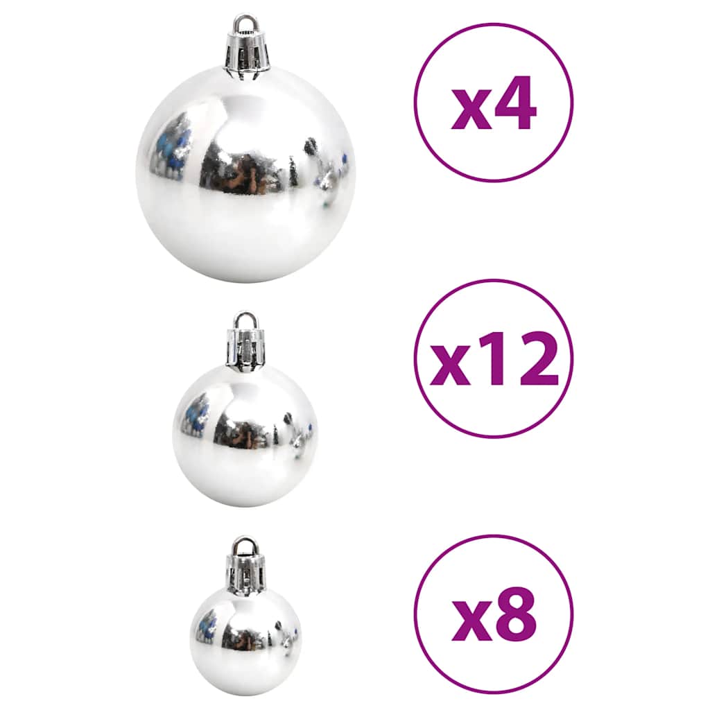 100 db kék és ezüst karácsonyi gömb 3 / 4 / 6 cm 8