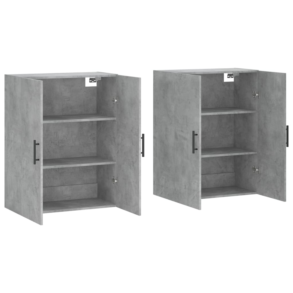 2 db betonszürke faliszekrény 69,5x34x90 cm 4