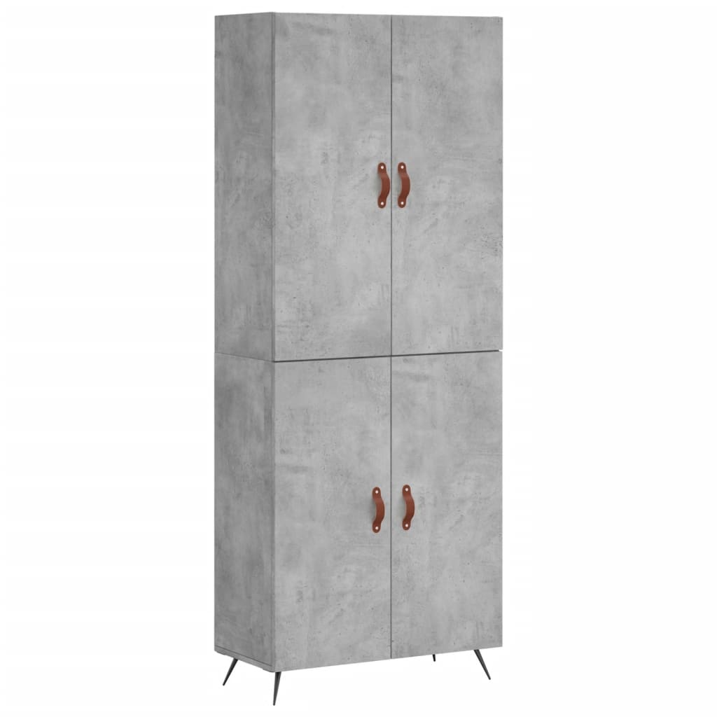 Betonszürke szerelt fa magasszekrény 69,5 x 34 x 180 cm 2