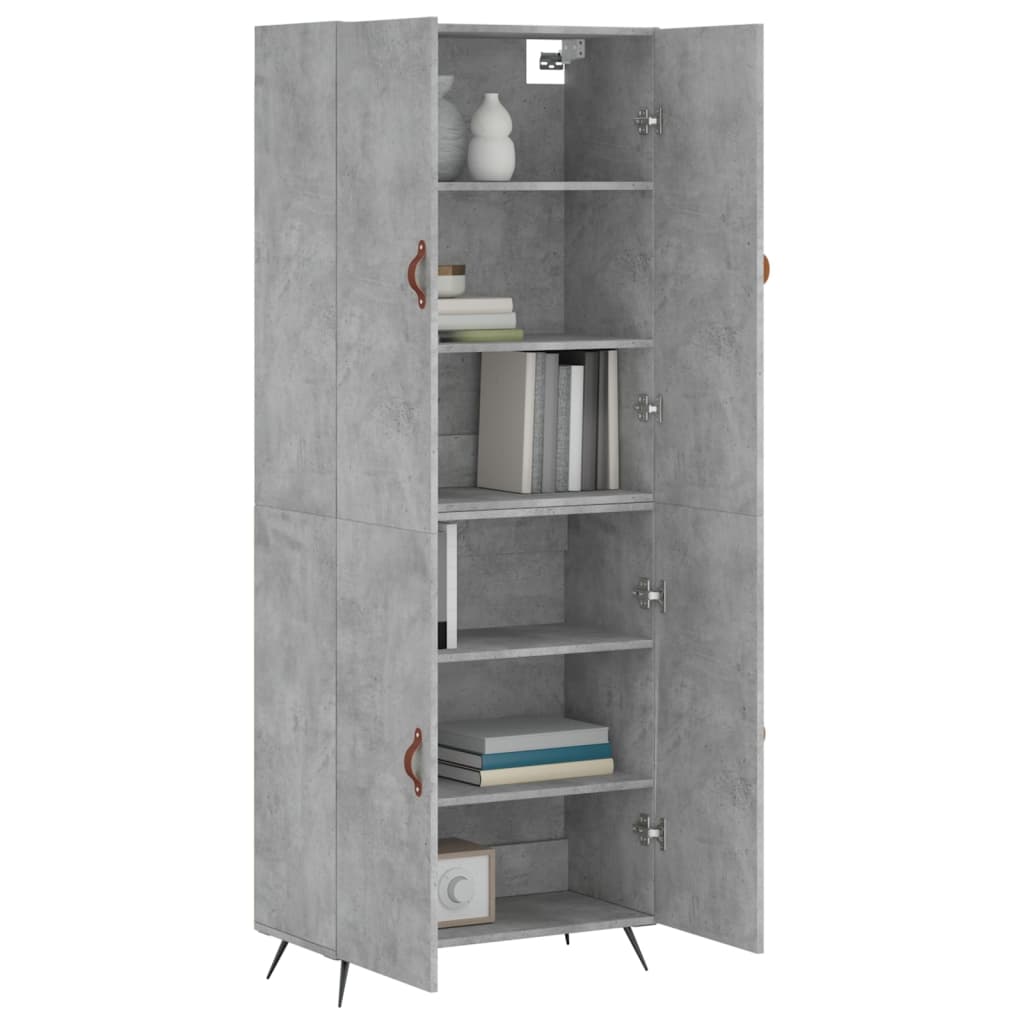 Betonszürke szerelt fa magasszekrény 69,5 x 34 x 180 cm 3