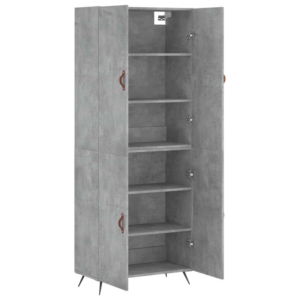 Betonszürke szerelt fa magasszekrény 69,5 x 34 x 180 cm 4