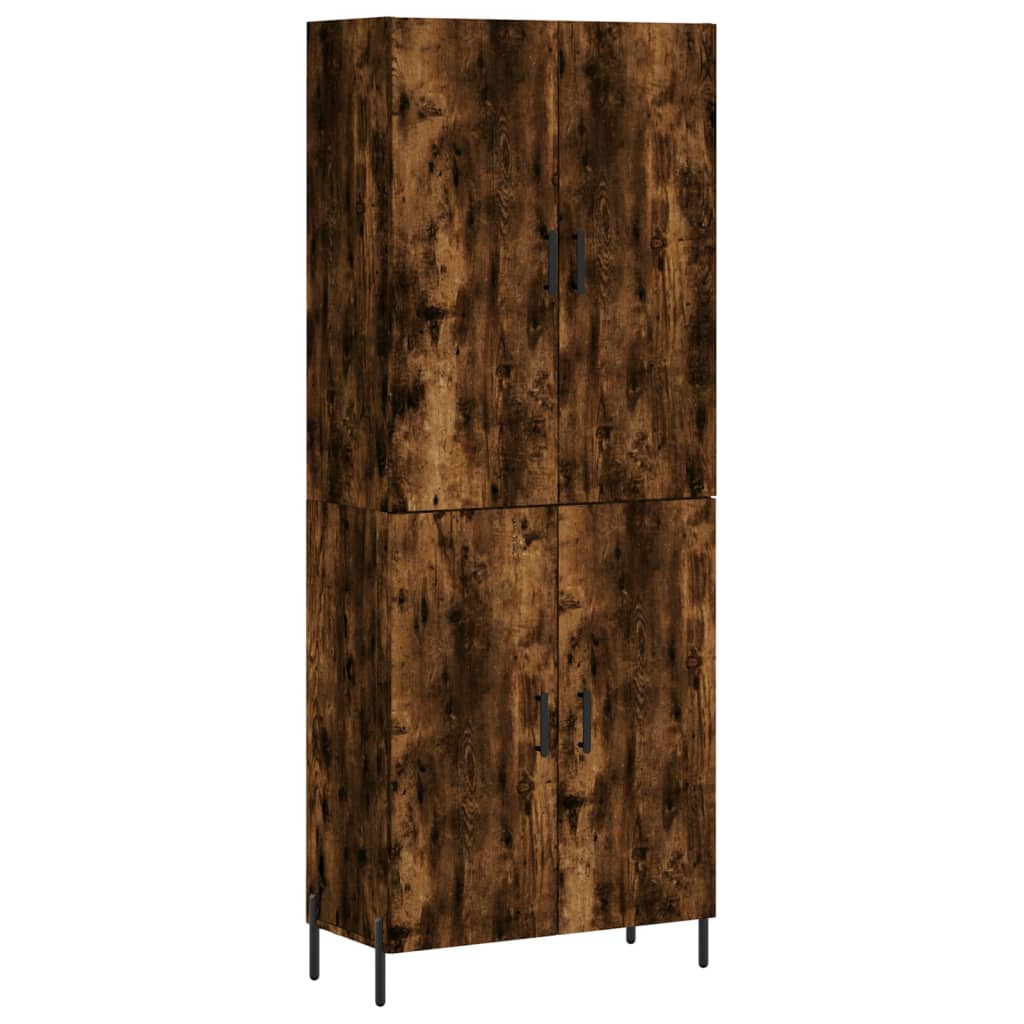 Füstös tölgy színű szerelt fa magasszekrény 69,5 x 34 x 180 cm 2