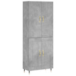 Betonszürke szerelt fa magasszekrény 69,5 x 34 x 180 cm 2