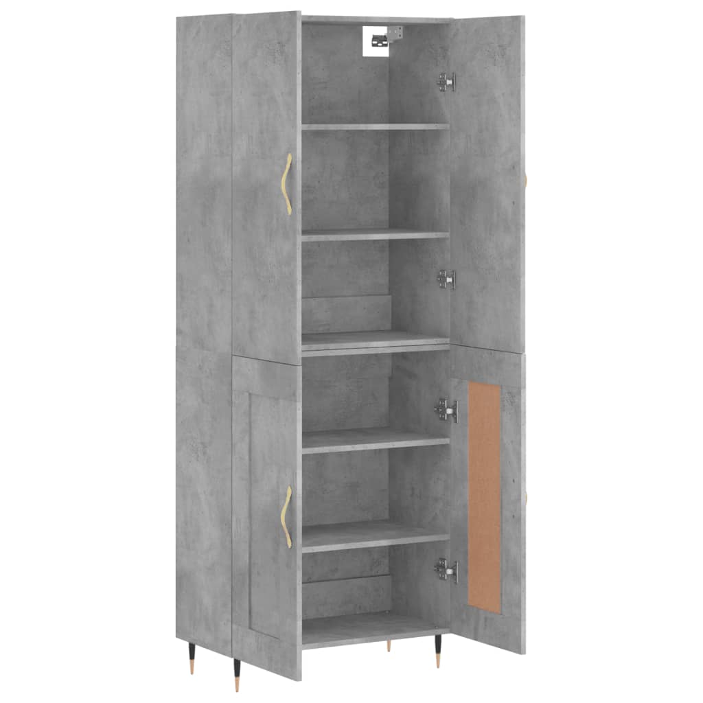 Betonszürke szerelt fa magasszekrény 69,5 x 34 x 180 cm 3