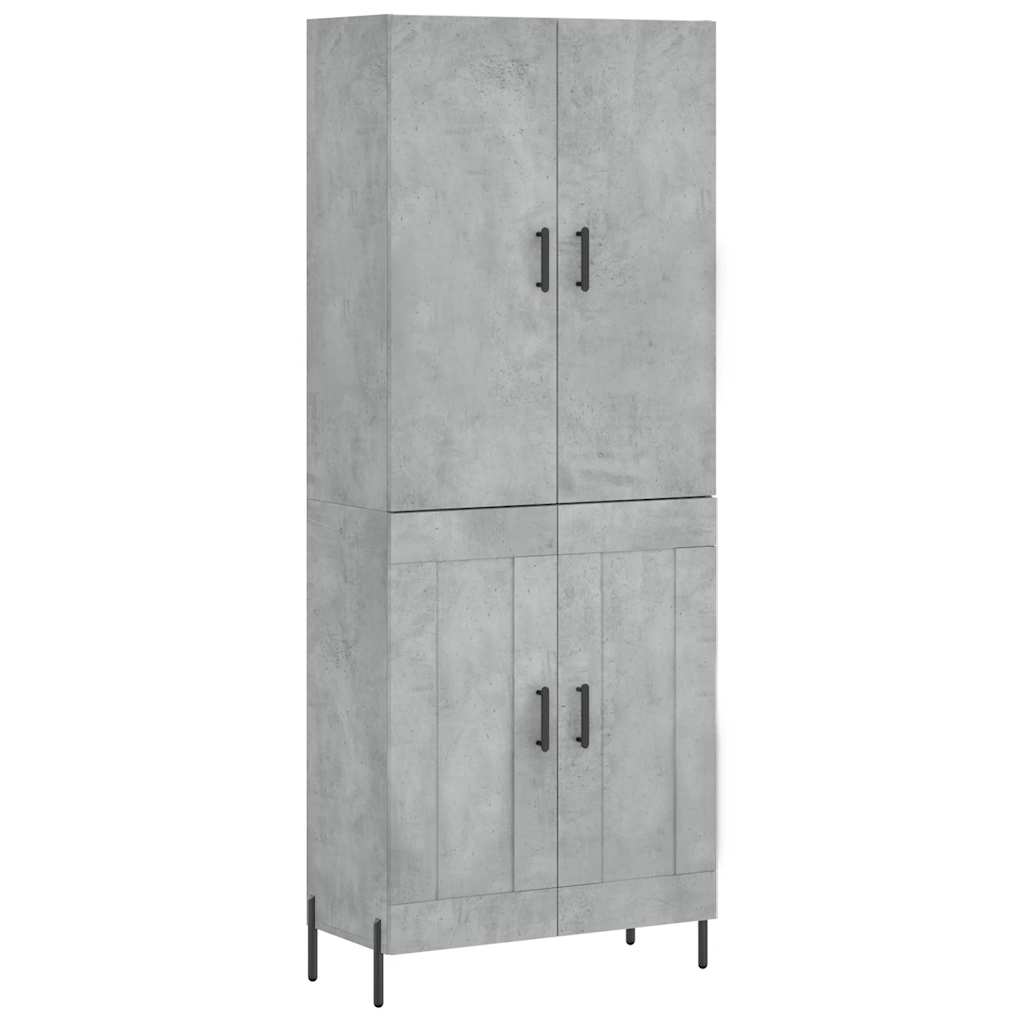 Betonszürke szerelt fa magasszekrény 69,5 x 34 x 180 cm 2