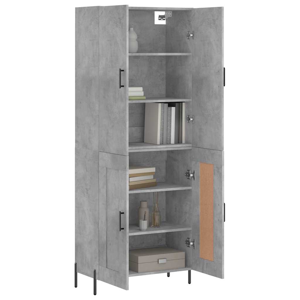 Betonszürke szerelt fa magasszekrény 69,5 x 34 x 180 cm 3