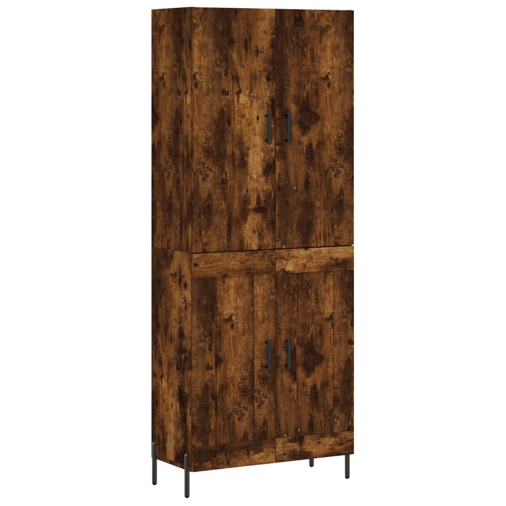 Füstös tölgy színű szerelt fa magasszekrény 69,5 x 34 x 180 cm 2