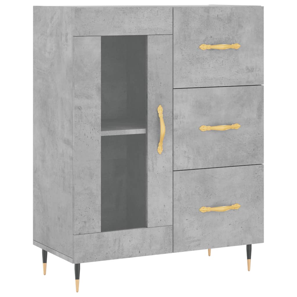Betonszürke szerelt fa magasszekrény 69,5 x 34 x 180 cm 6