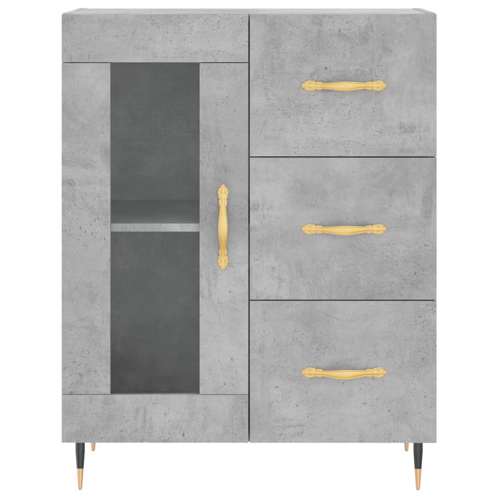 Betonszürke szerelt fa magasszekrény 69,5 x 34 x 180 cm 7