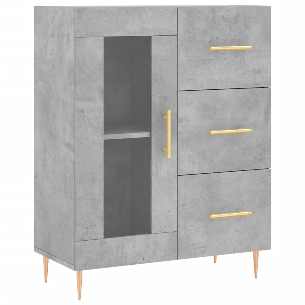 Betonszürke szerelt fa magasszekrény 69,5 x 34 x 180 cm 7