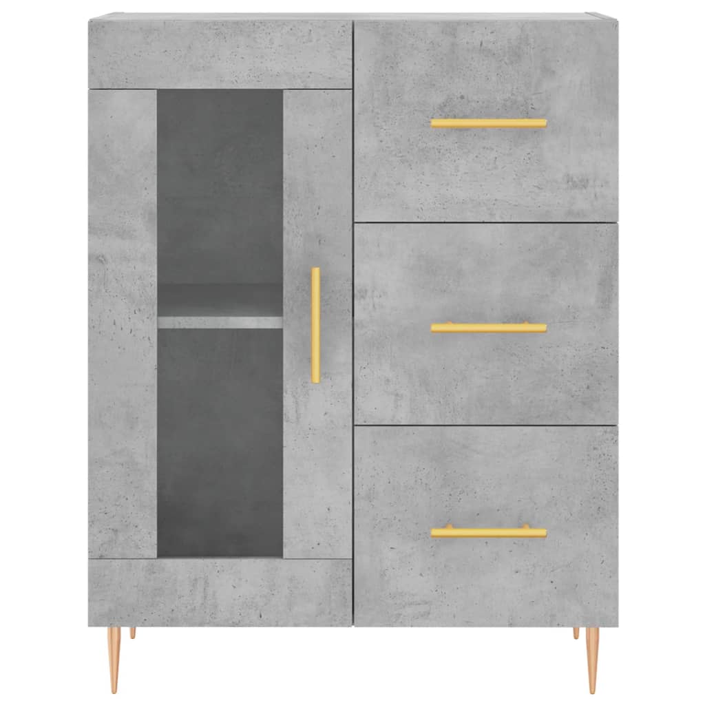 Betonszürke szerelt fa magasszekrény 69,5 x 34 x 180 cm 8