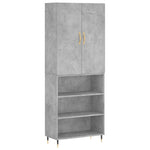Betonszürke szerelt fa magasszekrény 69,5 x 34 x 180 cm 2