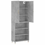 Betonszürke szerelt fa magasszekrény 69,5 x 34 x 180 cm 3