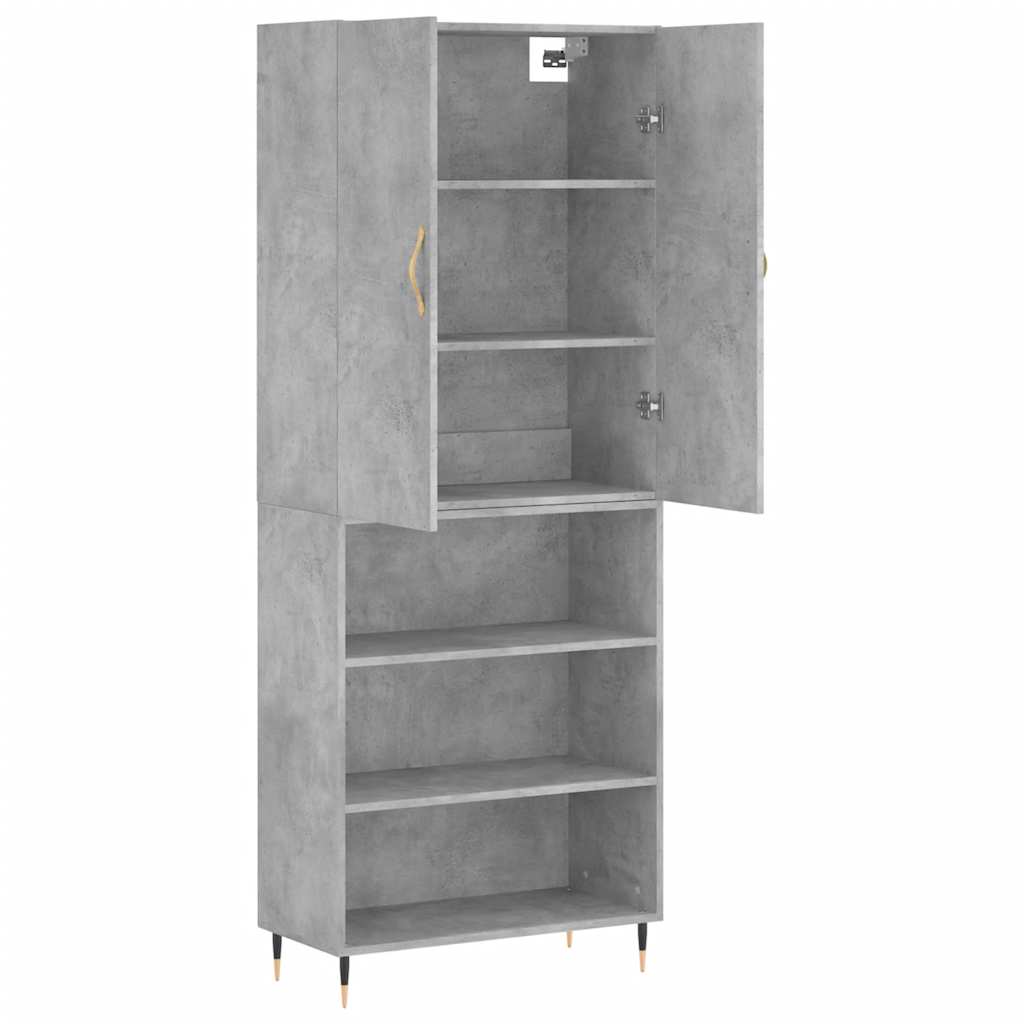 Betonszürke szerelt fa magasszekrény 69,5 x 34 x 180 cm 3