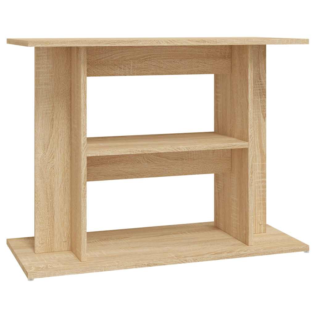Sonoma tölgy színű szerelt fa akváriumi állvány 80x35x60 cm 2