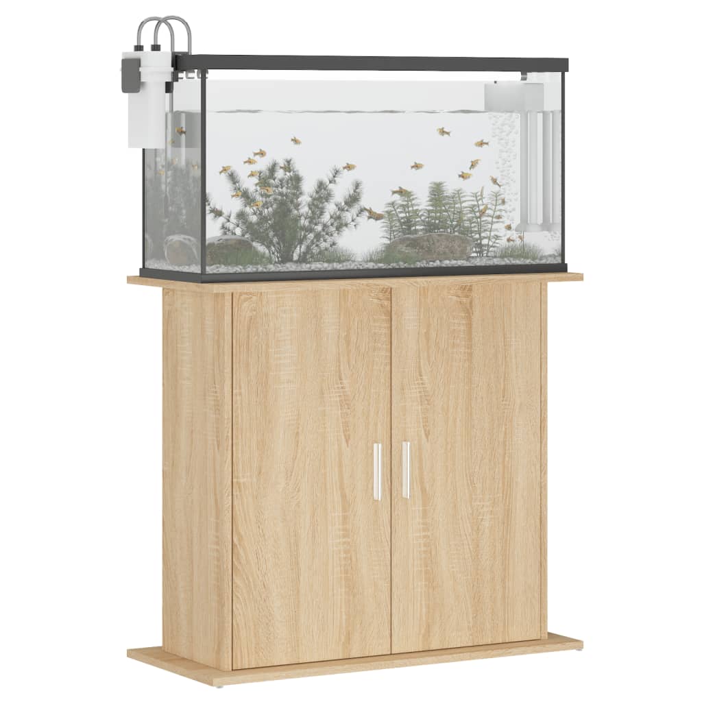 Sonoma tölgyfa akváriumállvány 81 x 36 x 73 cm rétegelt fából 3